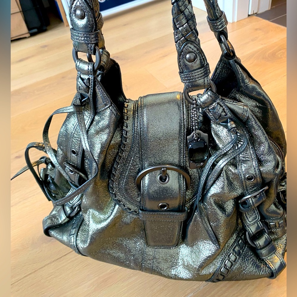 COACH Annie X-Large Gunmetal Hobo Bag 14236